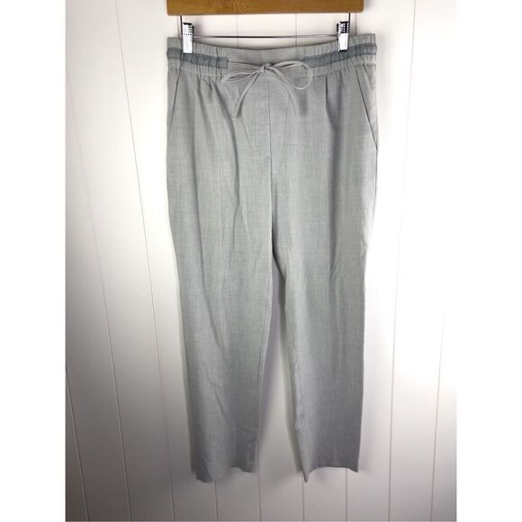 Zara Basic Drawstring Trousers Grey‎ Coquette Work Pants Bow Tie Front Career M - Picture 2 of 9